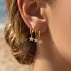18K Gold-Plated Star Pendant Zircon Earrings for Women - European & American Style