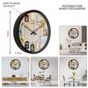 12-Zoll Moderne Wanduhr aus Kunststoff und Glas - Designer (Lautlose Bewegung, schwarzer Rahmen)