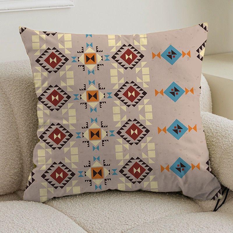 Double-sided bohemian print ethnic pillow cover sofa living room cushion cover geometric pillow square pillowcase