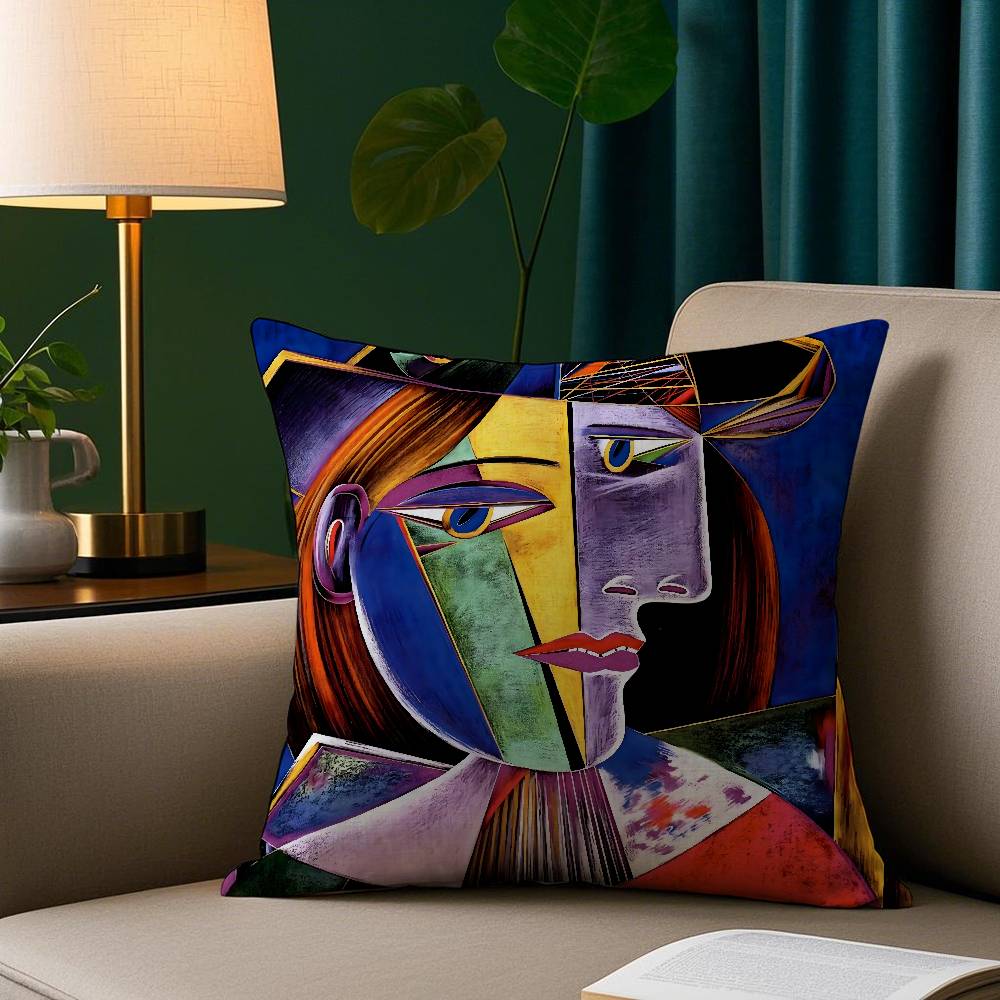 

Пікассо Абстрактне Мистецтво Картина Наволочка Плюшева Тканина М яка Наволочка Двосторонній Друк Подушка для Дивана Плед 16x16Inch