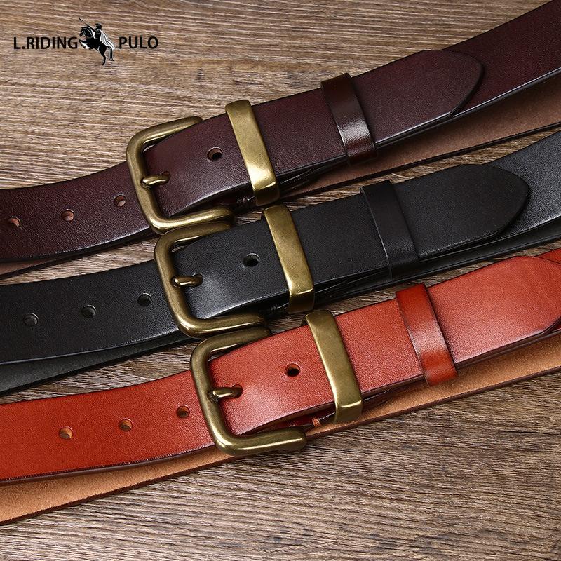 Korean Style Simple Smooth Leather Belt Genuine Leather Pin Buckle First Layer Cowhide Versatile Casual Pants Belt