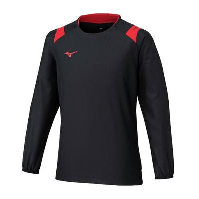 Volleyball Wear BASIC Short-sleeved Training Top V2MEC531 Unisex Black X Chinese Red M