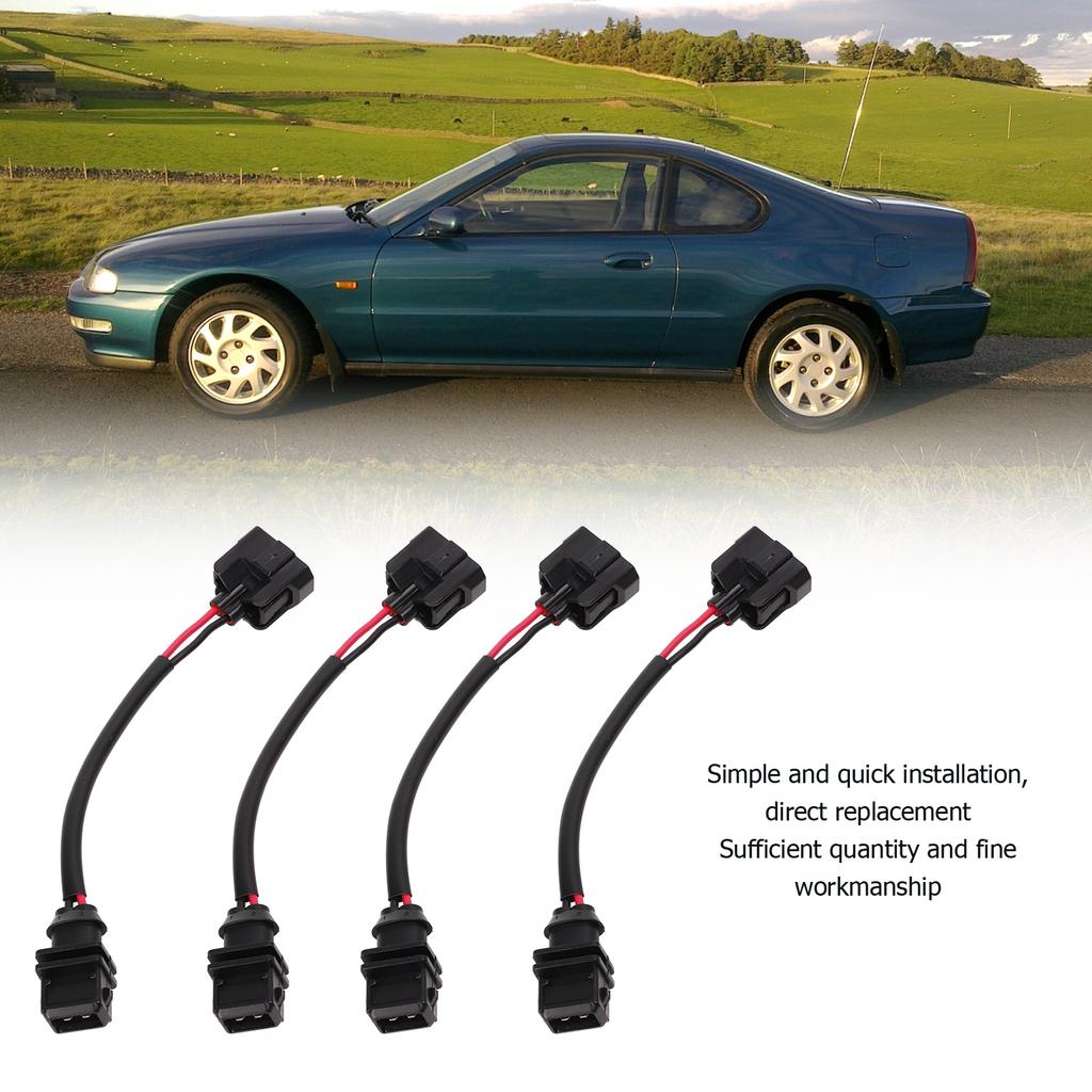 4PCS Fuel Injector Conversion Harness OBD1 to OBD2 Replacement For Acura Integra 199‑1995