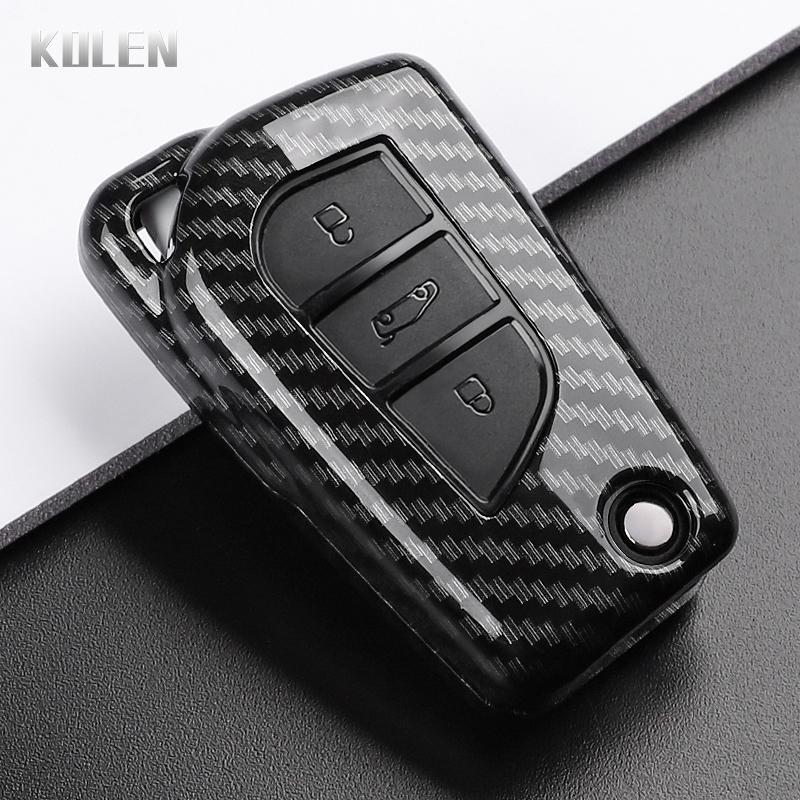 Abs Carbon Fiber Style Car Key Case Cover For Toyota Camry Rav4 Forturner Hilux Auris Corolla Avensis Verso Yaris Aygo Scion Tc
