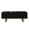 Height-Adjustable Coffee Table, Storage Made of MDF with High-Gloss Surface, with Drawer and Iron Legs, Modern Living Room Table