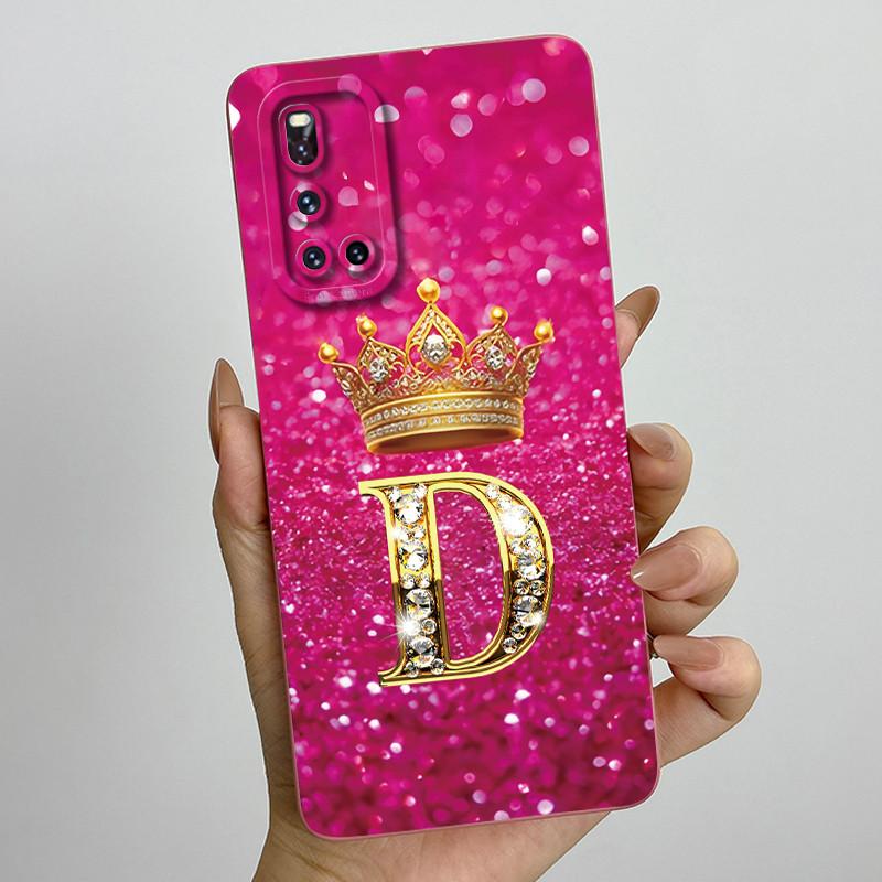 For Vivo V19 1933 Case Luxury Crown Letters Couple Liquid Silicone Soft Phone Cases For Vivo V 19 Camera Protection Back Cover