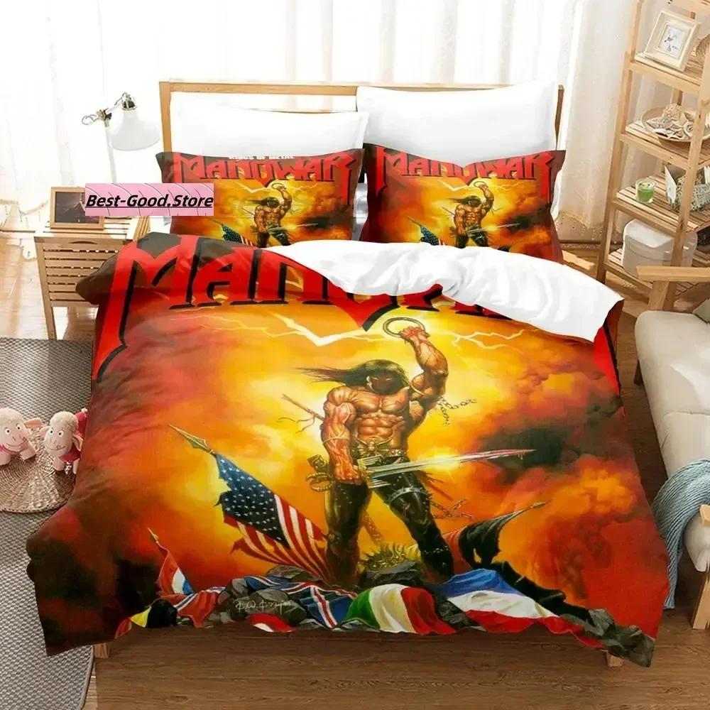 Manowar 3D Print Hip Hop Printed Bed Set Duvet Cover Pillowcase Bedding Set Bed Linen Sheet Quilt Cover Full Queen King Size