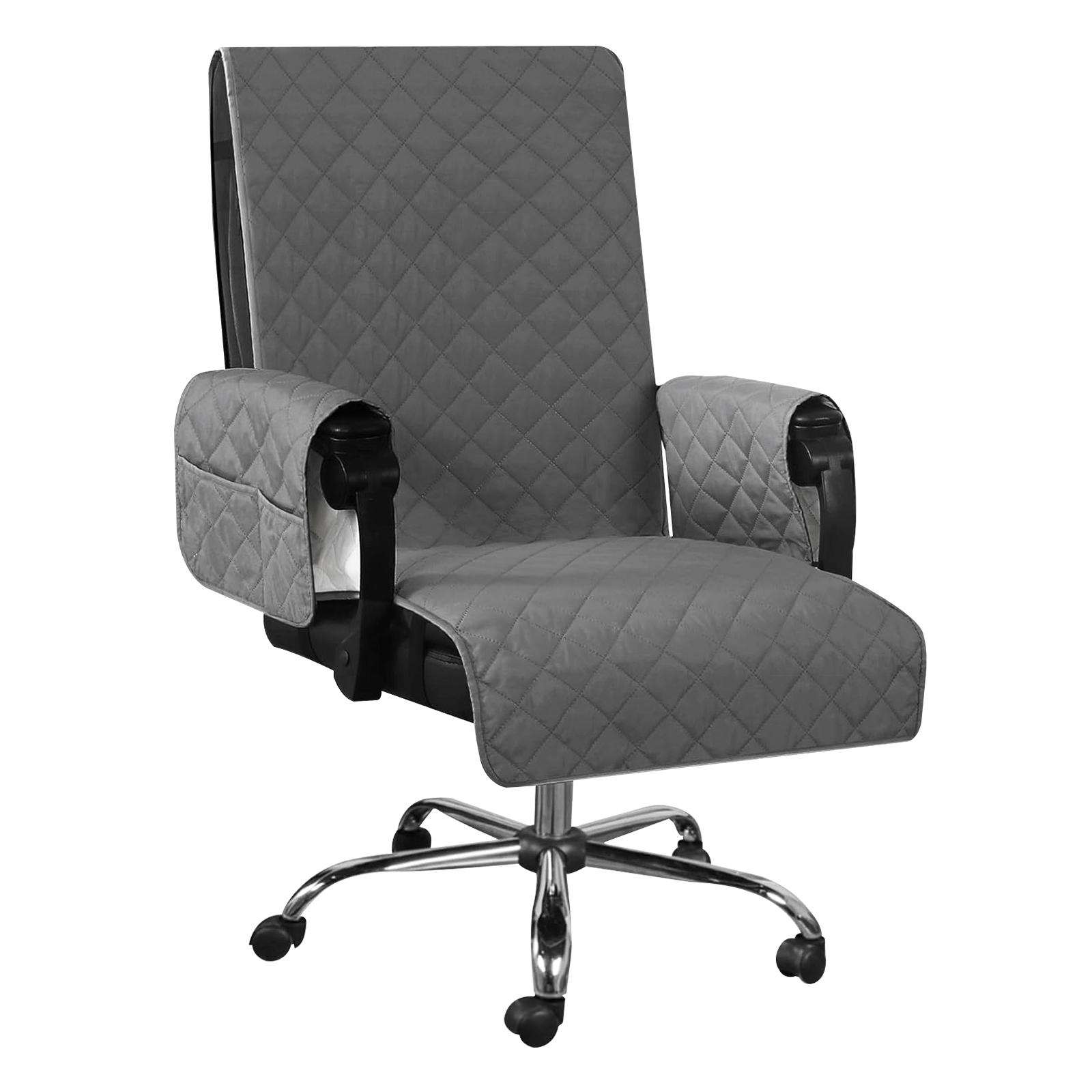 

Чехол для офисного кресла Утолщенный Чехол-протектор для компьютерного кресла с подлокотниками Водонепроницаемый Пыленепроницаемый Защита от царапин домашних животных Дом Офис серый