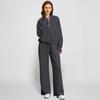 Fashionable Women's Two-piece Zipper Sweatshirt Wide-leg Sweatpants Casual Suit