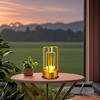 Outdoor Table Lamp, 4000mAh Rechargeable Battery Operated Lamp, 3 Color Stepless Dimmable Cordless Table Lamp for Patio, Camping, Coffee Table,