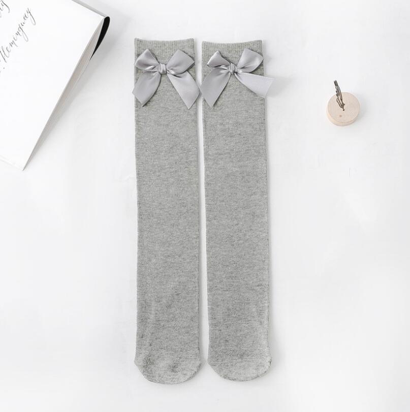 Șosete Noi Spaniole pentru Bebeluși până la Genunchi, Tub Lung, Toamnă Iarnă, Șosete de Bumbac pentru Copii pentru Fete, Șosete Până la Genunchi, Funde Mari, Șosete de Podea pentru Copii
