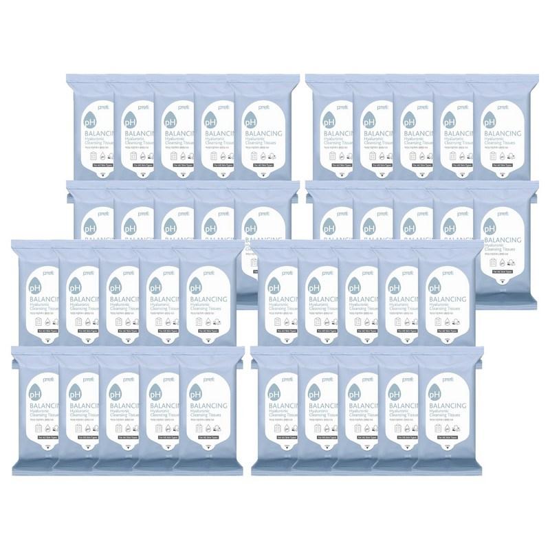 Pretti Mildly Acidic Hyaluronic Cleansing Tissues, 20 Sheets Pack, 20 Wipes, 40 Pcs