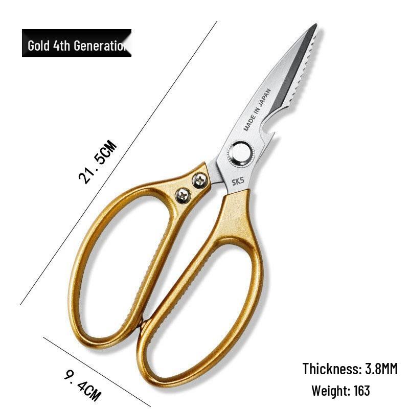 SK5 Stainless Steel Multi-Function Kitchen Scissors with Aluminum Alloy Handle - Ideal for Cutting Chicken Bones, Fish, and Meat