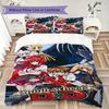 High School DxD Muster Bettwäsche Steppbett-Set Bettbezug Kissenbezug Heimdekoration Geburtstagsgeschenk (1 Bettbezug + 2 Kissenbezüge (ohne Füllung))