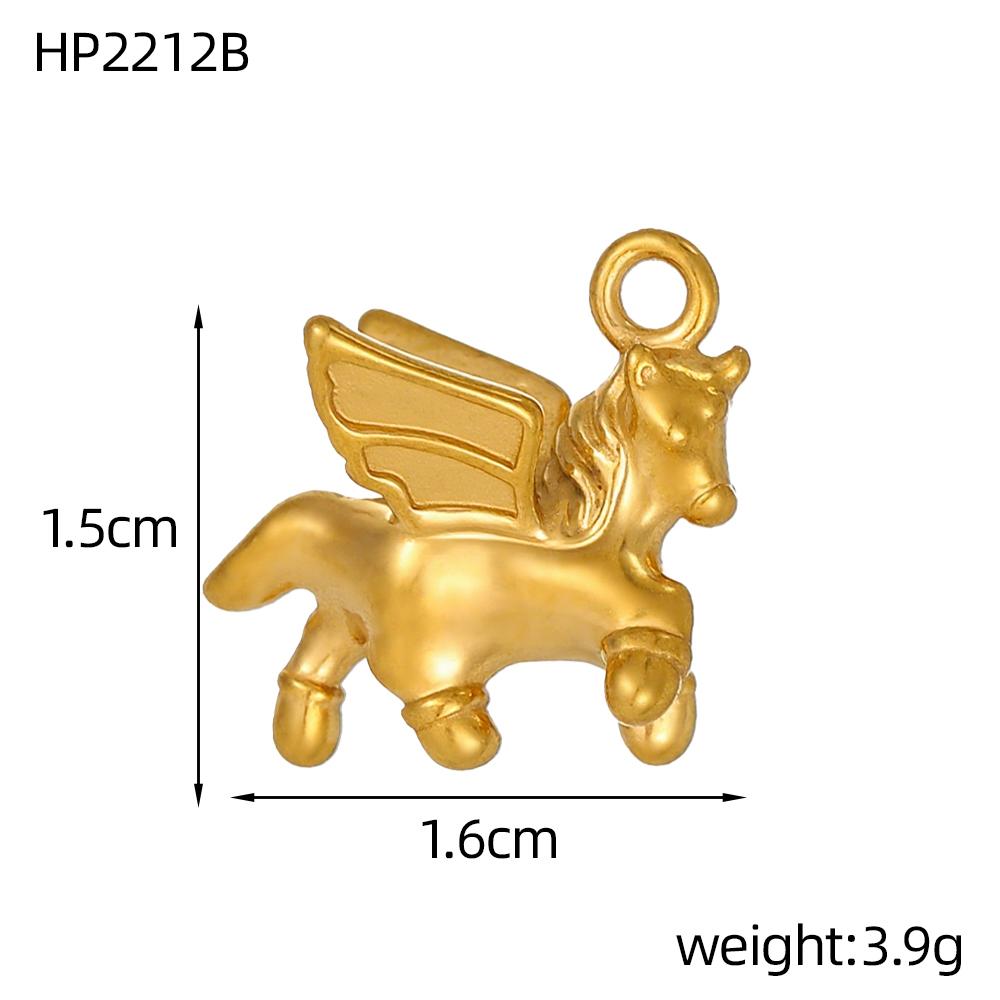 CARLIDANA Stainless Steel Gold Plated Animal Giraffe Charm Bubble Dog Monkey Rabbit Horse DIY Accessories Jewelry Necklace