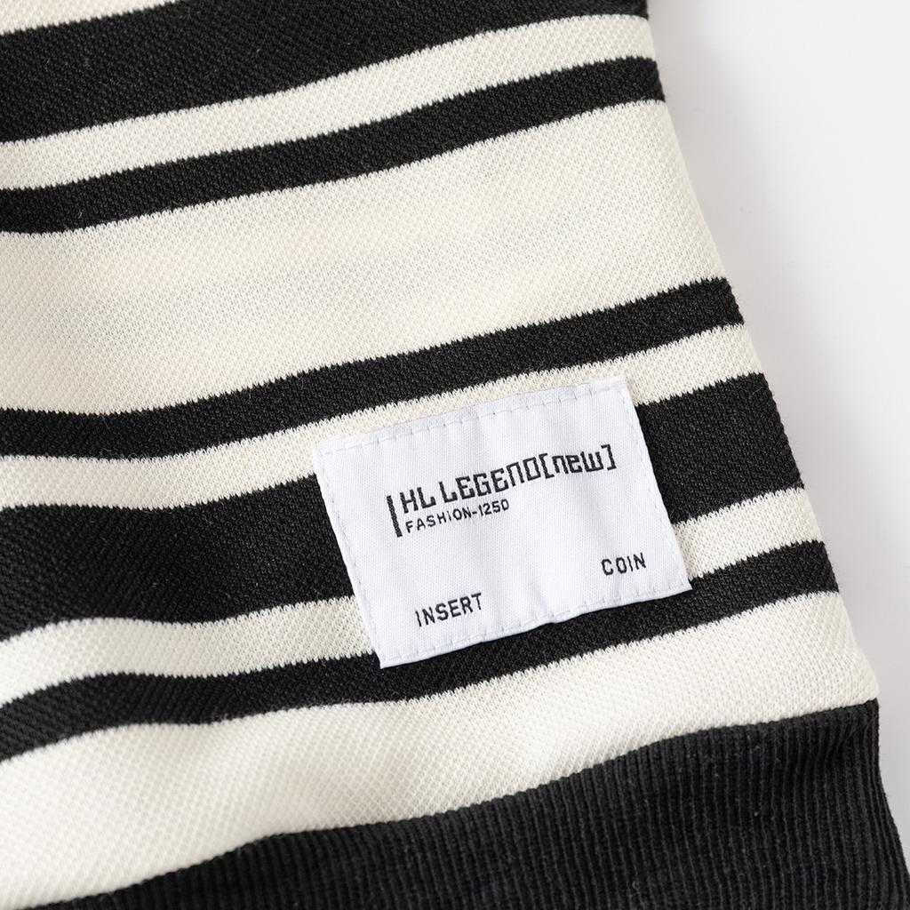 Spring and Autumn Children's POLO Sweater New Long Sleeve Lapel Boys Striped Sweater Baby Foreign Top Children's Clothing