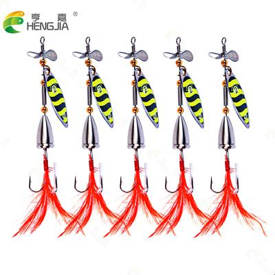 5 ΤΕΜ Spinnerbait Δόλωμα Ψαρέματος Περιστρεφόμενο Spinner Σεκίνες Δόλωμα Μεταλλικό Με Αγκίστρια Τριπλής Ακίδας Τεχνητό Δόλωμα Λαβρακιού