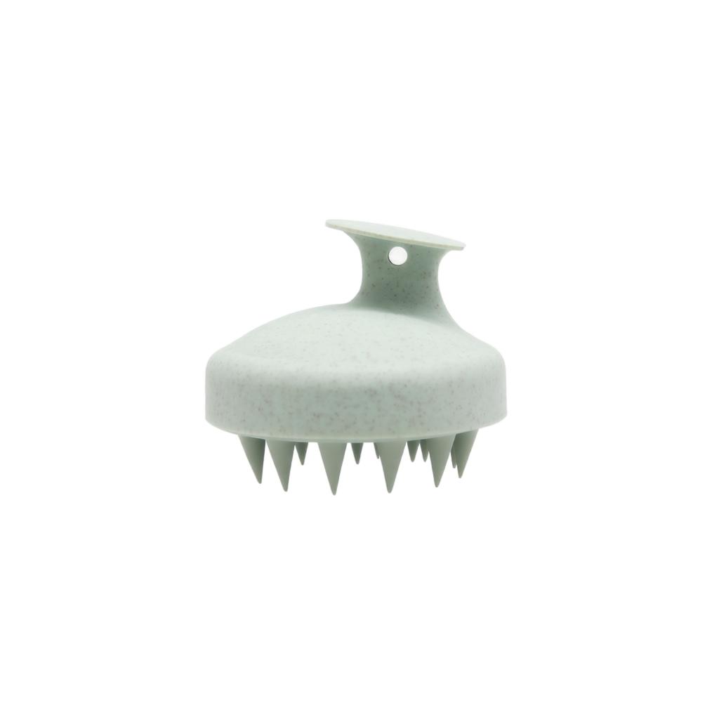 Silicone Scalp Massager Shampoo Brush Biodegradable Wheat Straw Handle Hair Cleaning Scalp Exfoliating Brush for Shower Bathing and Hair Care