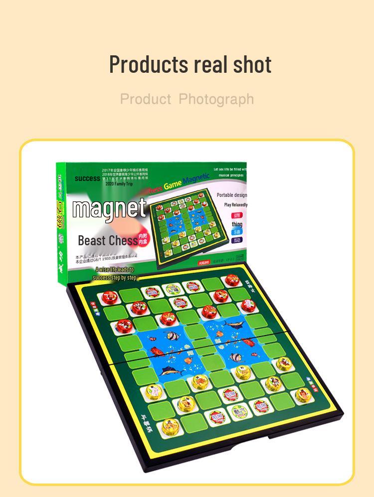 Large Magnetic Flying Chess & Checkers Game: Parent-Child Educational Puzzle for Adults & Kids