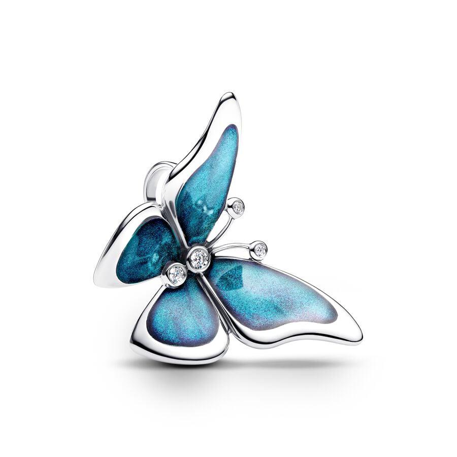 2026 925 Sparkling Blue Pink Butterfly Dangle Charms Beads Fit Original Silver Bracelet Necklace DIY Jewelry Gift for Women
