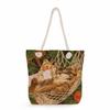 Flower Cat Print Thick Rope Single-shoulder Beach Bag 7262