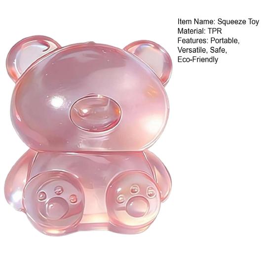 Little Bear Squeeze Toy Soft TPR Fidget for Stress Relief Realistic Gummy Candy Design Slow-Rising Toy Novelty Gift for Anxiety Party Favors
