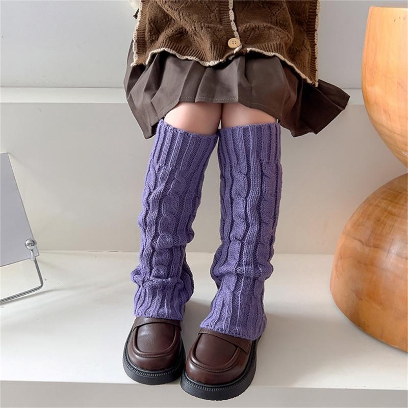Fashion Knit Leg Warmers for Little Girls Slouchy Socks for Dress Toddler Winter Cable Knit Socks Thicken Warm Leggings