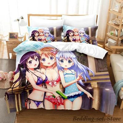 Comfortable Anime Print Bedding Set With Duvet Cover And Pillowcases Single Twin Full Queen King Sizes For Adults And Kids