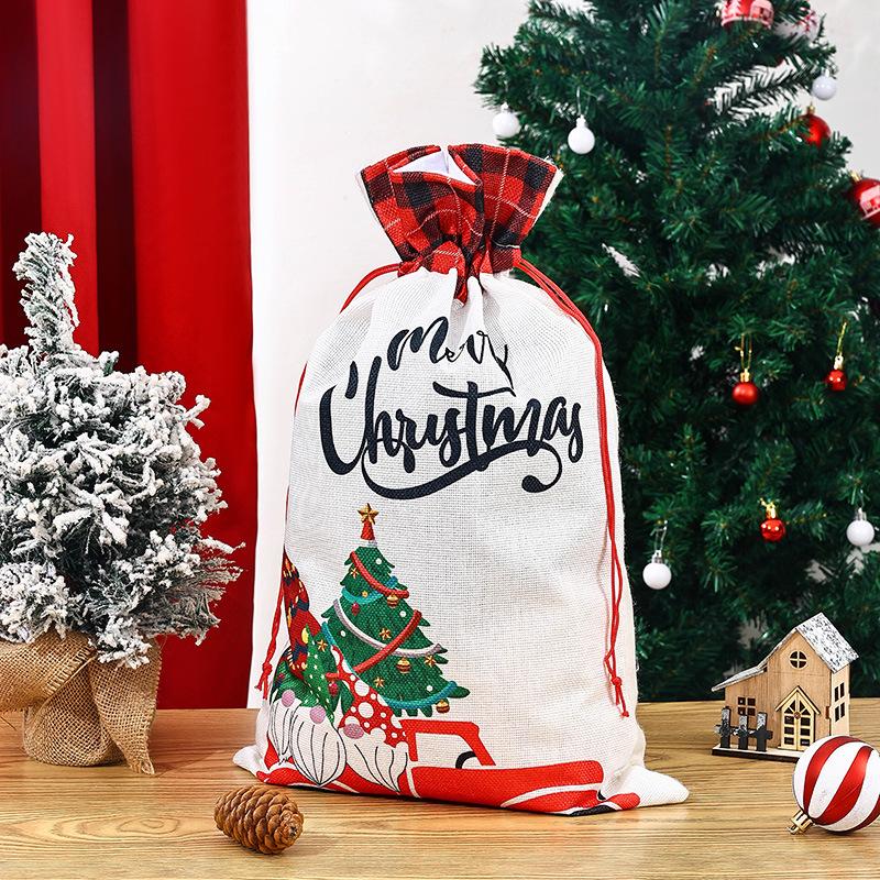Christmas Decoration Printed Bunch Pocket Cute Forest Man Gift Gift Bag Christmas Apple Bag Christmas Gift Bag