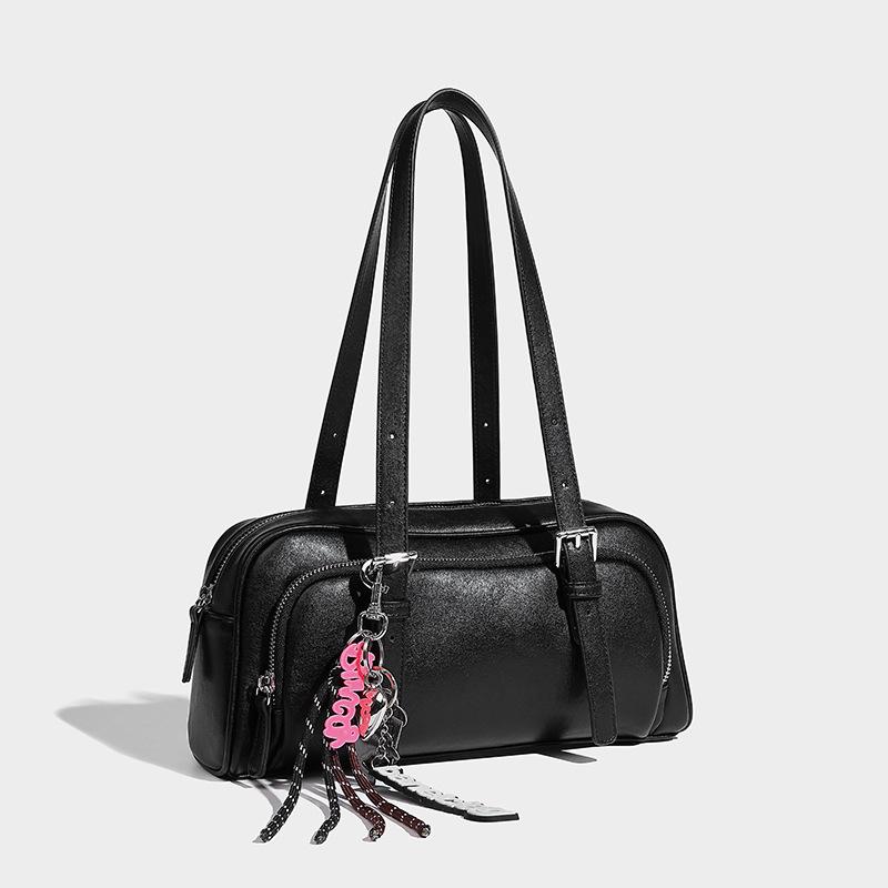 

Французская сумка подмышку большой вместимости премиум-класса Boston универсальная на плечо чёрный