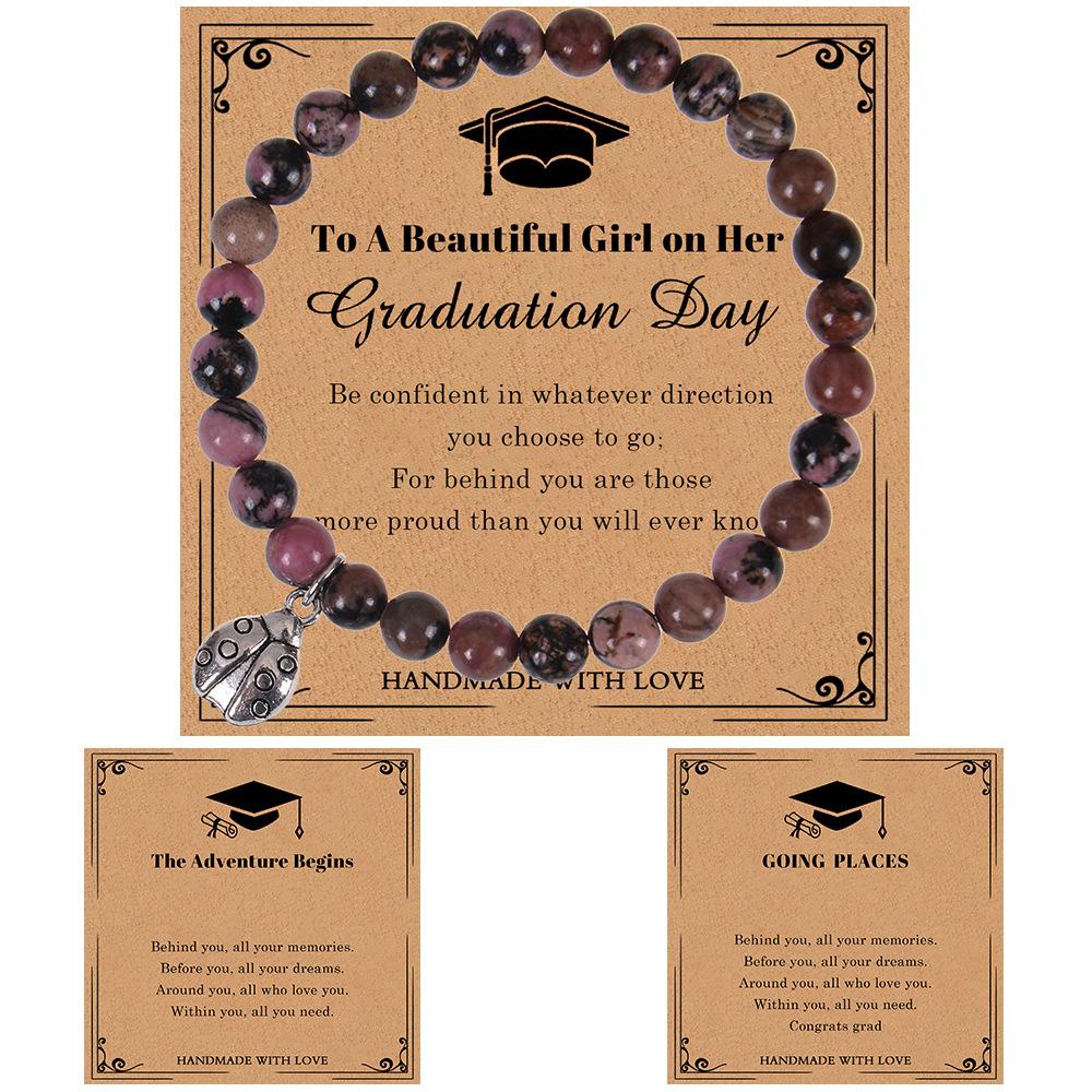 

JYL TS Bracelet I Love You Projection Heart Beaded Amplifies Romantic Fortune Black line rhodolite колір bleu де франс
