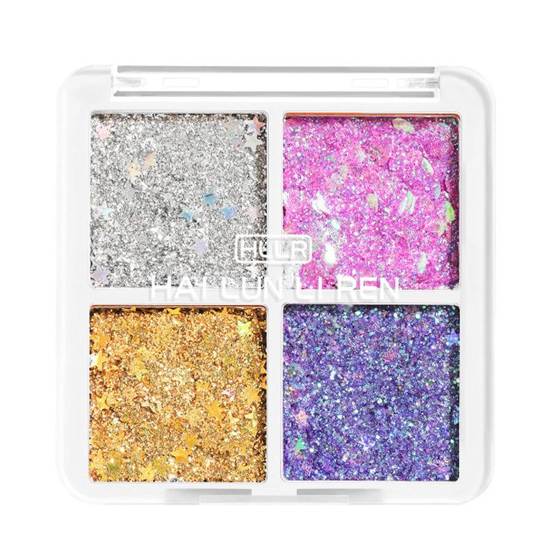 Children's Day Glittering 4-Color Eyeshadow Palette for Parties & Stage Makeup