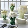 DIY Valentinstag Blumen Tulpenstrauß Silikonform Handgemachte Aroma Kerze Gipsformen Seife Kerzenherstellung Zubehör