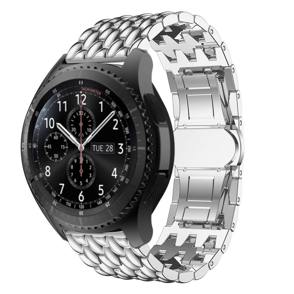 

22mm Stainless Steel Dragon Skin Watch Band for Samsung Galaxy Watch 46mm/S3/S4 Silver