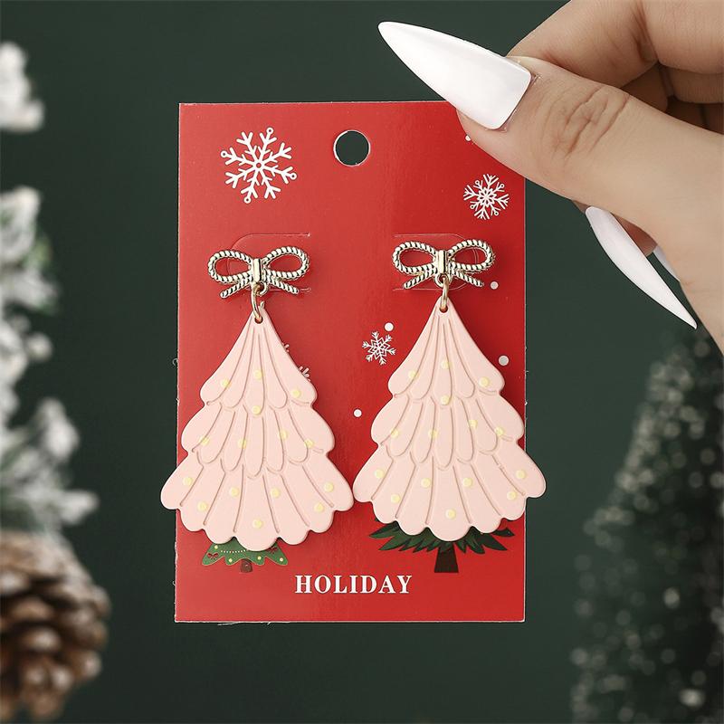

New Sparkling Christmas Dangle Earring for Women Santa Claus Xmas Tree Snowman Elk Drop Earrings New Year Fashion Jewelry Gifts