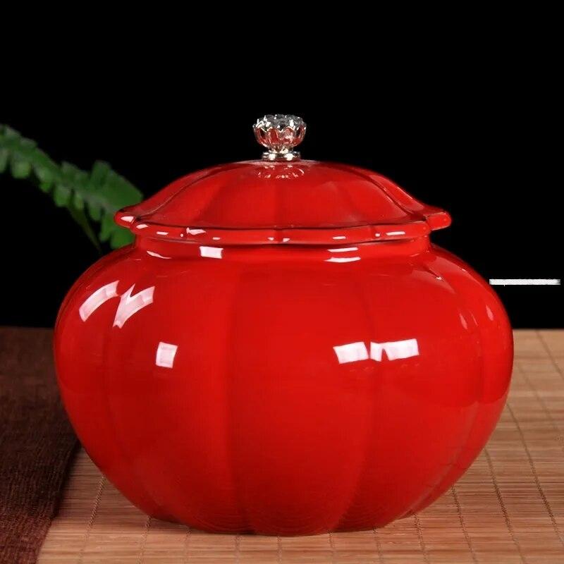 Chinese-style Ceramic Tea Cans with Lid Sealed Dried Fruit Snack Storage Boxes Kitchen Supplies