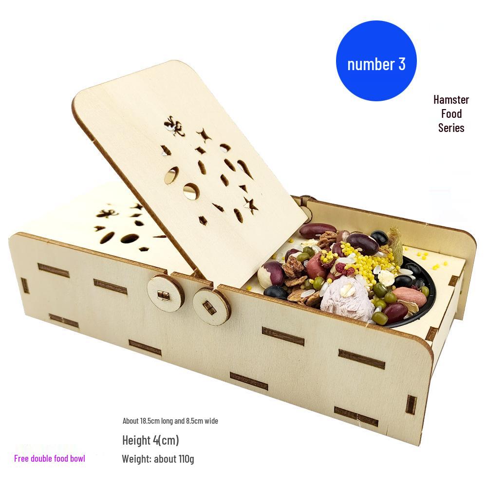 Ensemble de gamelles en bois et de jouets éducatifs pour hamster: Balançoire, piste, cachette, cadre d'entraînement et escaliers d'escalade