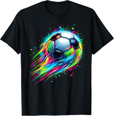 Fußball Buntes Batik Fußball T-Shirt