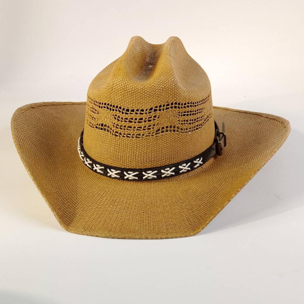 Steifer Cowboy-Strohhut Weidenstrohhut Cowboy solide Outdoor Sommer Sonnenhut Jazz Herren Damen breite Krempe cappello cowboy