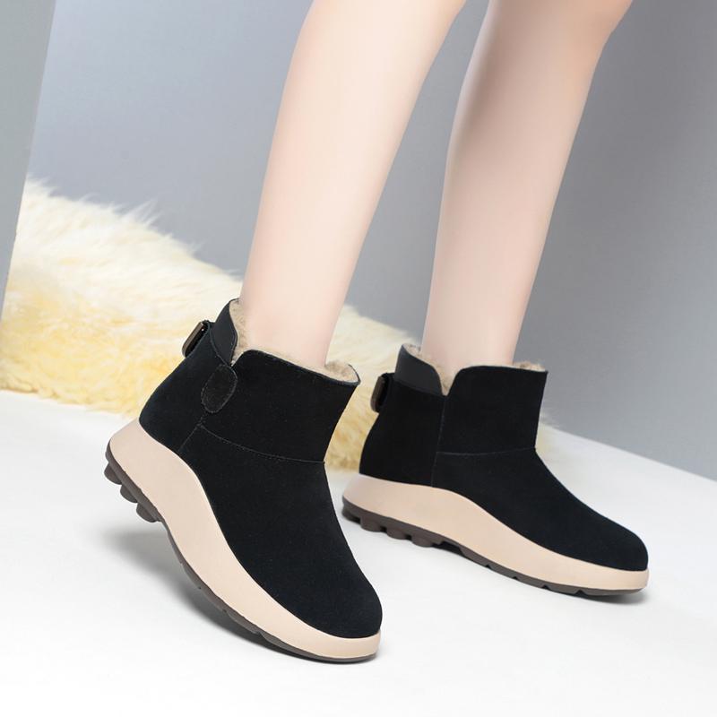 Fashion AIYUQI Snow Boots Women Winter 2025 New Genuine Leather Women's Ankle Boots Australia Wool Warm Anti-slip Women's Booties