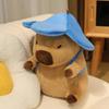 Flower Hat Capybara Soft Guinea Pig Carrying Backpack Doll Stuffed Comfort Pillow Kawaii Room Decor Birthday Gifts