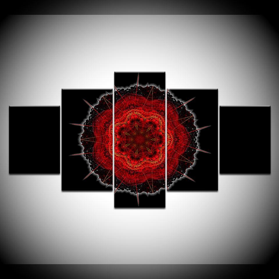Art embroidery flower 5 Piece HD Wallpapers Art Canvas Print modern Poster Modular art painting for Living Room Home Decor