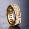 Ring Retro Luxury Ladies Zircon Ring Gold Plated Silver Full Diamond Jewelry