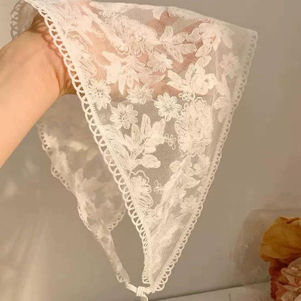 Lace Triangular Scarf Hair Band Headscarf Veil 2025 Belt Ribbon Edited Hair Hair Band Accessories Korean Girl Women Kerchief