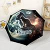 Cosmic Cat Journey Customize Your Name Automatic Folding Umbrella Compact Lightweight For Outdoor Adventurest111