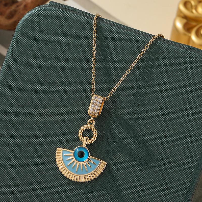 Beliebte Halskette mit blauem bösen Blick aus Titanstahl für Damen – Vielseitiger und personalisierter Schlüsselbeinkettenschmuck