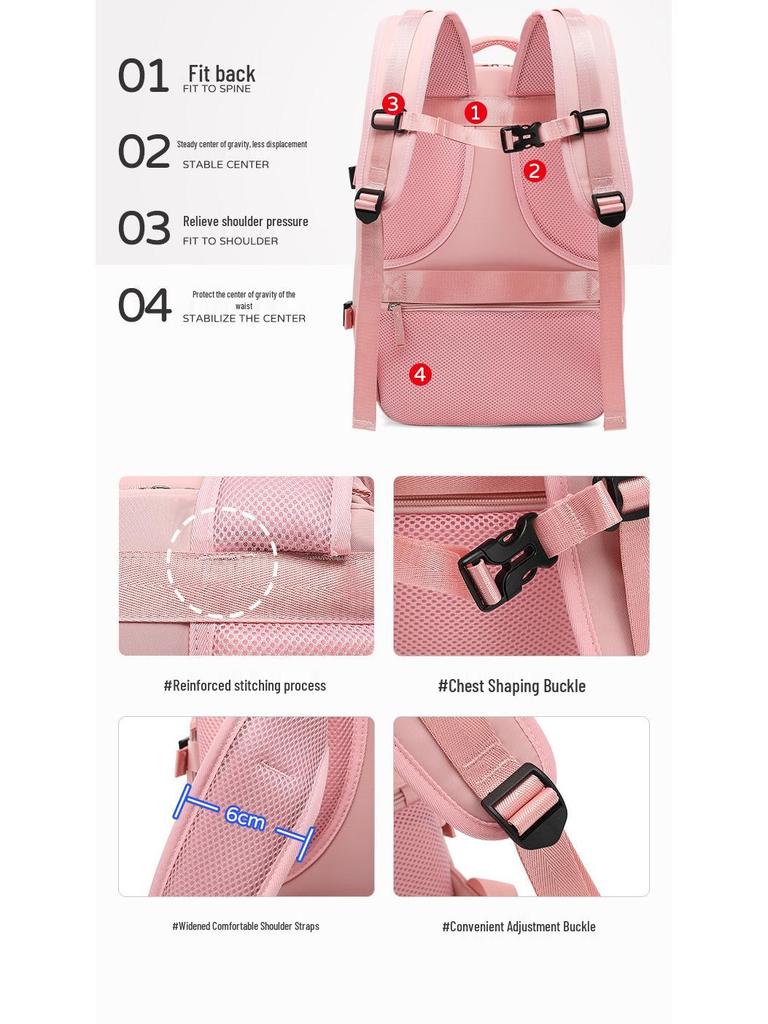 Unisex Travel Backpack: Large Capacity, Wet/Dry Separation, Laptop Compartment