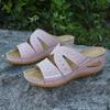 Flip-flops with Wedge Heels Fish-mouth Thick-soled Large-sized Shoes and Embroidered Flip-flops