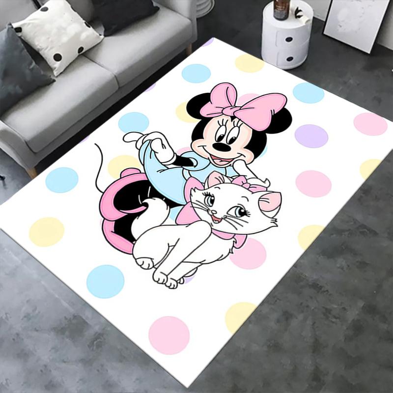 Office Rug Minnie Mouse, Aristocats theme 3D Printed Anti-Slip Rug-Machine Washable for Living Room