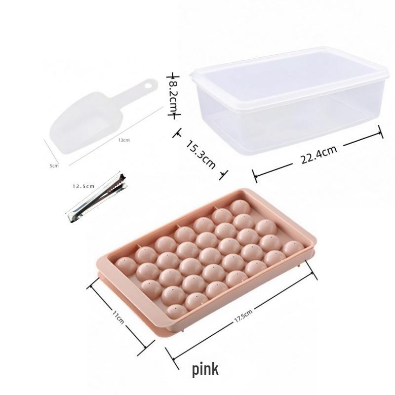 Spherical Ice Cube Tray with Lid for Ice Hockey - Makes 33 Cubes